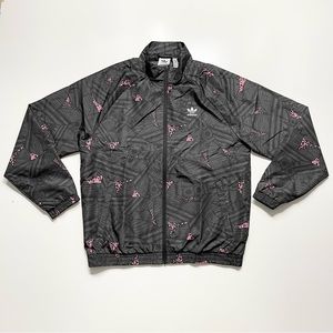 Adidas Trefoil Zip Up Windbreak Black Pink Men’s Size Medium (HK7359)